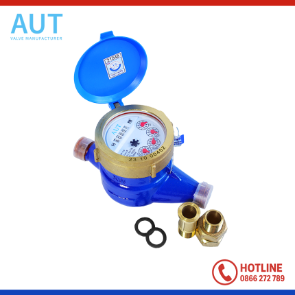 Đồng hồ đo nước cấp B ren thân gang AUT DN15 - DN50
